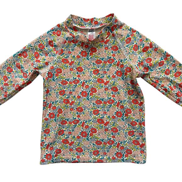 Baby Boden Ditsy Floral and Striped Rash Guard Swimsuit Size 3-4y - Picture 2 of 7